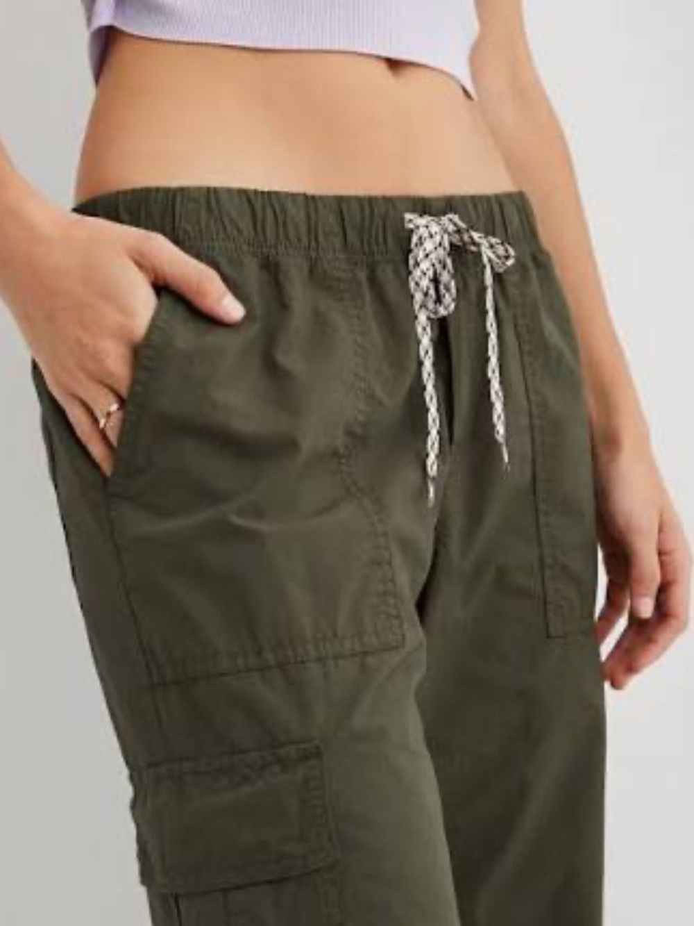 aerie Baggy Cargo Skater Pant in Olive